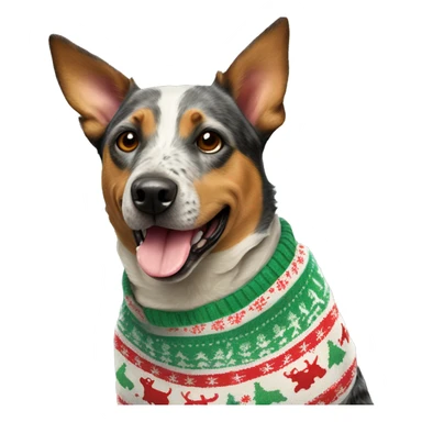 Australien cattle dog wearing christmas Sweater  sticker