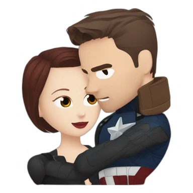 Captain america and black widow Kiss  sticker
