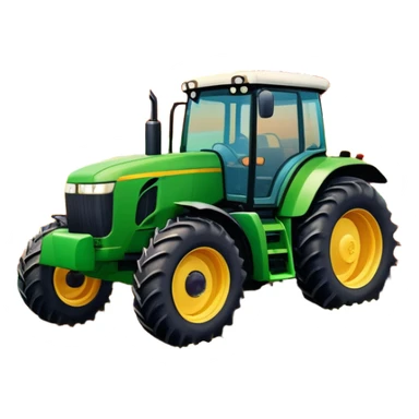 An icon showing close-up tractor in a colorful rural landscape, inspired by Farming Simulator 23. The design features vibrant fields, barns, and crops under a bright sky, with tractors working the land. The peaceful and immersive farming environment is highlighted with a transparent background sticker