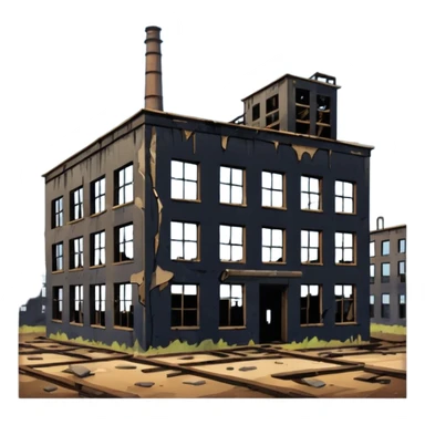 Abandoned factory black sticker