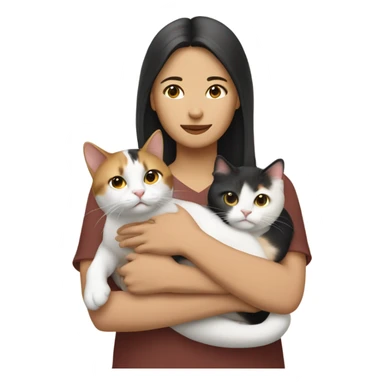 Half Asian half white lady with calico cat sticker