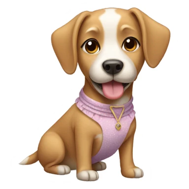 Dog wearing a dress sticker