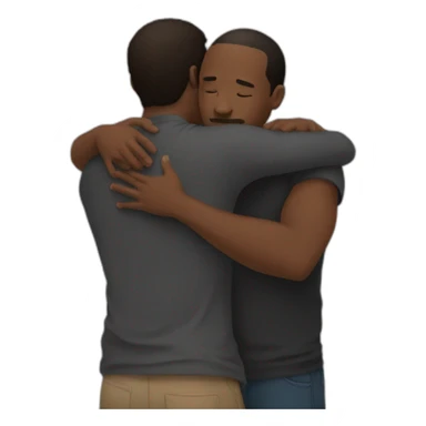 Black men hugging sticker