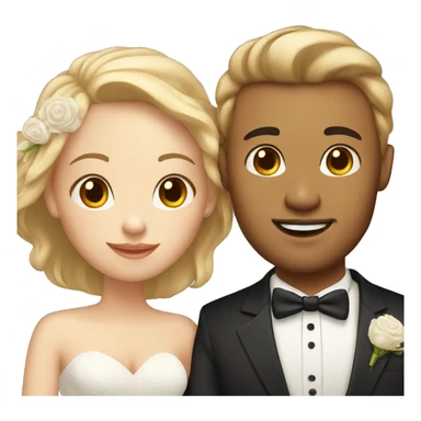 boyfriend and girlfriend in wedding, light skinned sticker