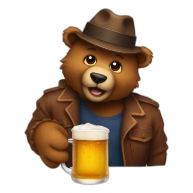 Freddy fasebear drink beer sticker