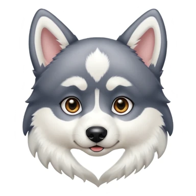 perrito husky con orejas negras cabeza  blanca y heterocromia sticker