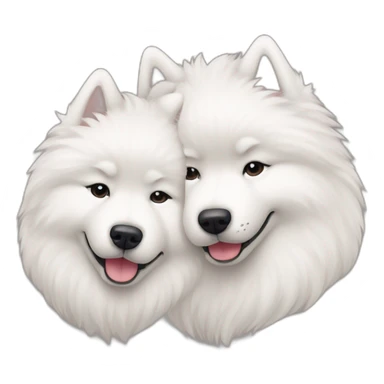 two-fluffy-samoyed-cuddling sticker