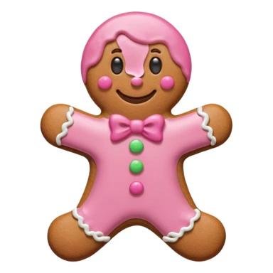 Gingerbread man in pink sticker