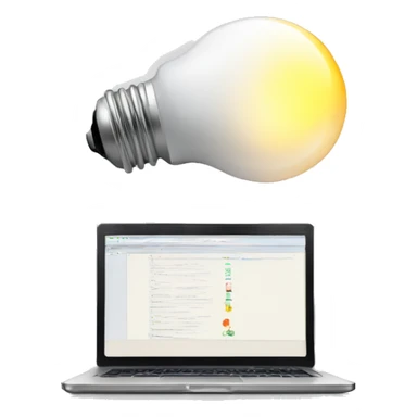 computer, light bulb, inspiration, concentration, creativity sticker