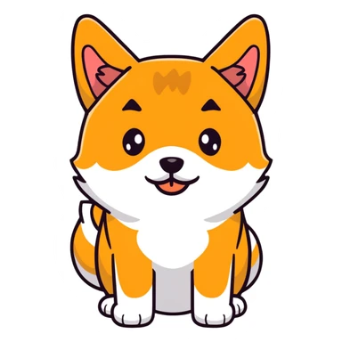 black Shiba Inu dog pooping sticker