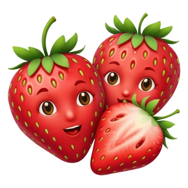 strawberry and red kiss sticker