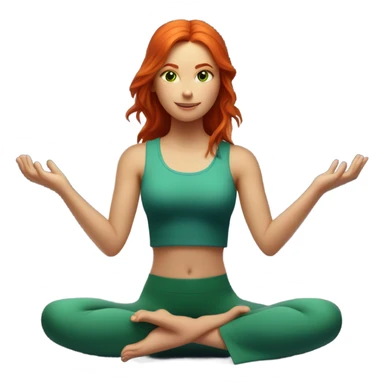 A red-haired girl with green eyes who loves magic, magic, meditation, yoga sticker