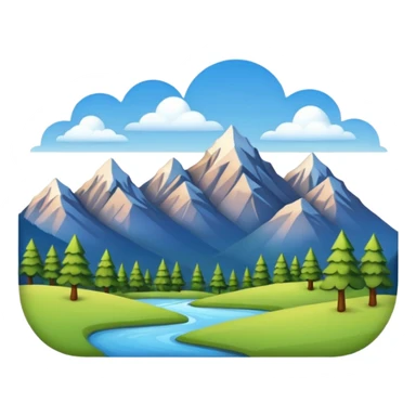valley with mountains simple emoji sticker