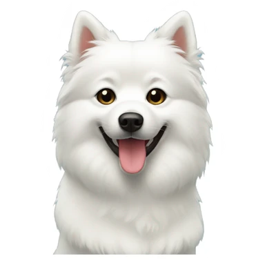 japanese spitz holding tennis ball sticker
