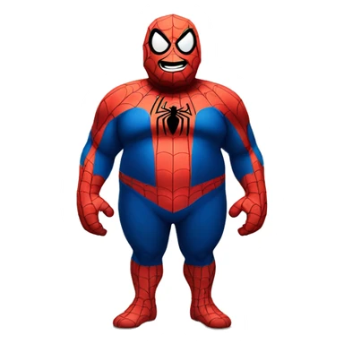 happy fat spiderman  sticker