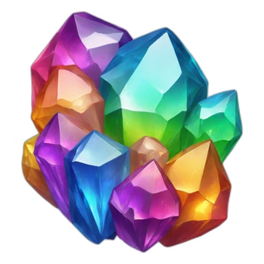 Rainbow crystal cluster sticker