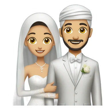 newly wed couple asian muslim sticker