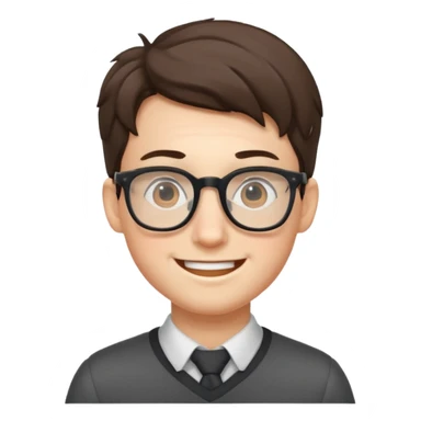 Nerdy boy with glasses sticker