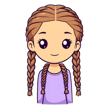 Black girl with braids sticker