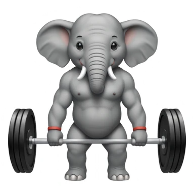 elephant deadlifting sticker