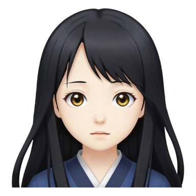 Sawako, anime girl with long black hair sticker