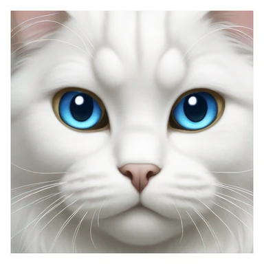 White Persian male cat blue eyes sticker