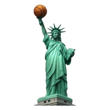 Statue of liberty playing basketball sticker