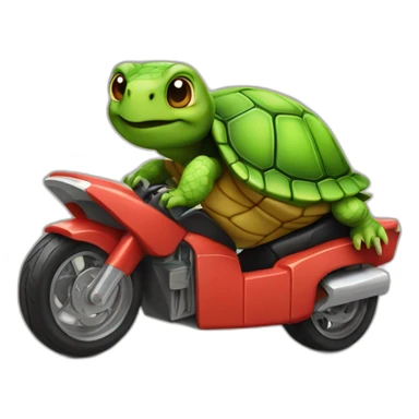 Tortue sur une motot sticker