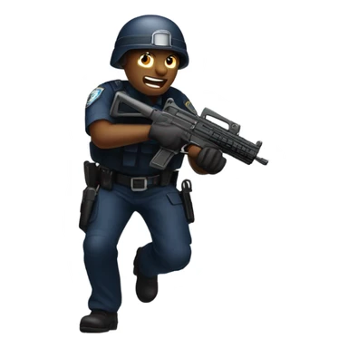 Police Officer breaching door sticker