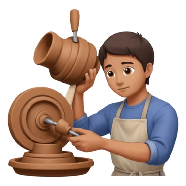 Pottery Wheel Artist man  sticker