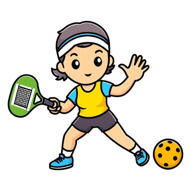 Pickleball female player sticker