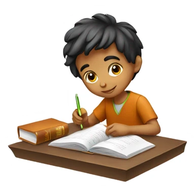 indian boy studying sticker