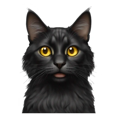 Black maincoon cat yellow eyes  sticker