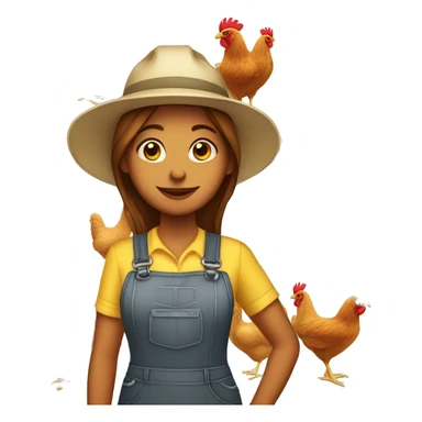 Female Chicken farm worker sticker