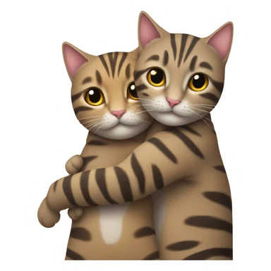 Two Tabby cat hug sticker
