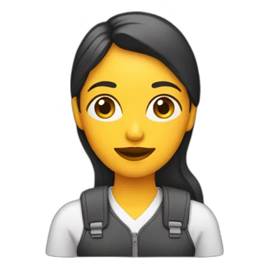 mujer con portatil sticker