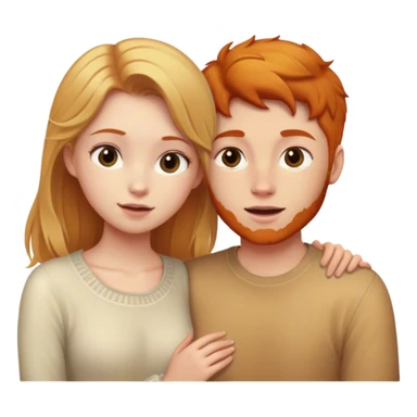 blonde straight hair girl and ginger curly hair boy in love  sticker