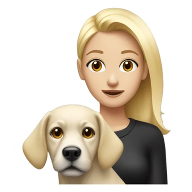 Blond woman near a white and black dog  sticker