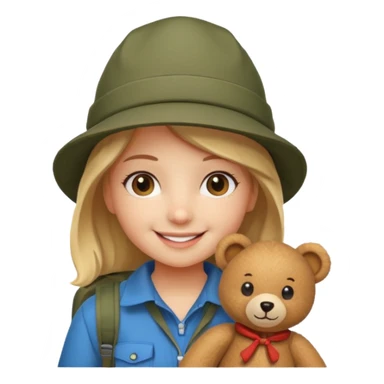 A Feminine Teddy bear camping sticker