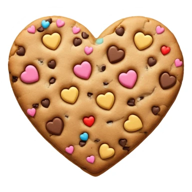 chocolate chip cookie heart sticker