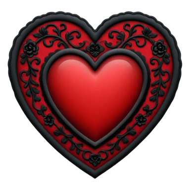goth themed heart with a black lace cameo sticker