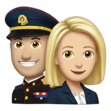Marine lepen et Macron sticker