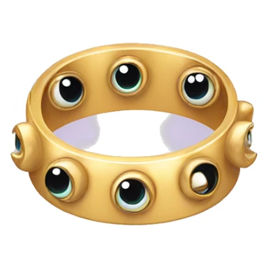 thin gold ring studded with eyeballs sticker