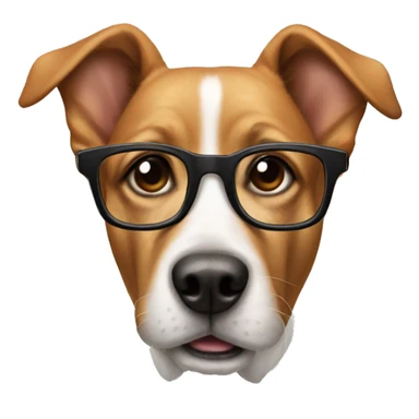 Dog with glasses on sticker
