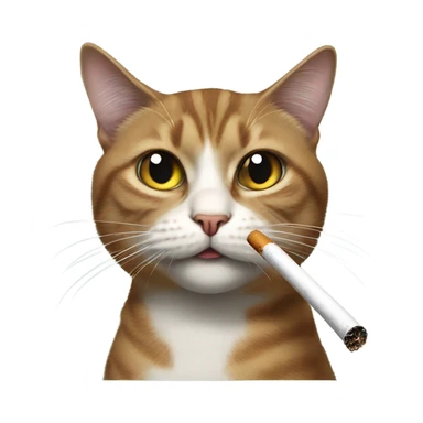 Cat smoking a cigarette  sticker
