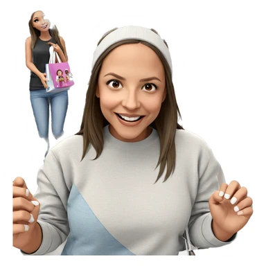 happy girls shopping together sticker