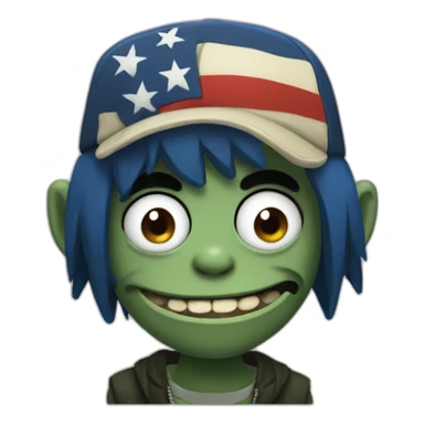 Gorillaz 2-D character sticker