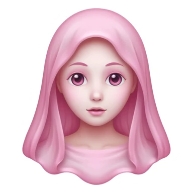 Soft pink lady ghost sticker