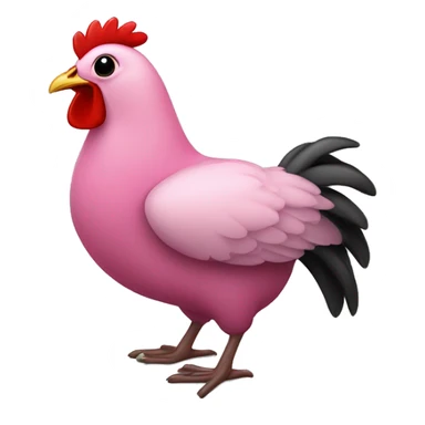 Pollito negro con un moño rosa  sticker