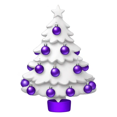 White Christmas tree with purple ornaments  sticker